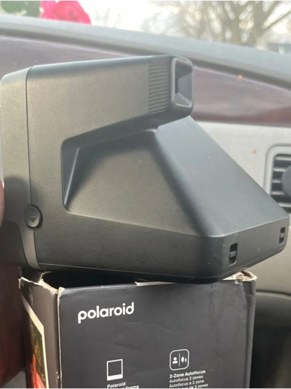 Polaroid Graphite Gray Instant Camera with Red Shutter